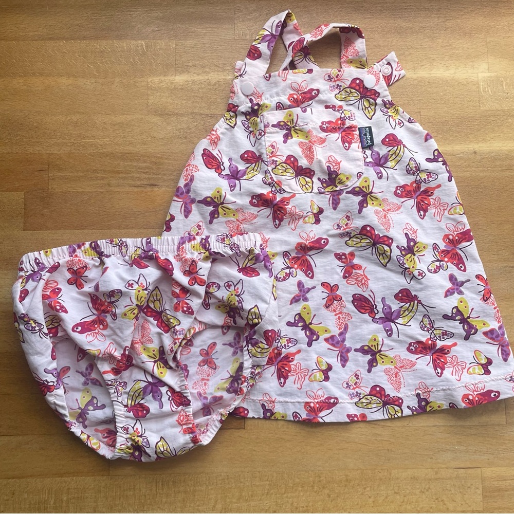 Patagonia Baby 12mo cross back pink butterfly summer set